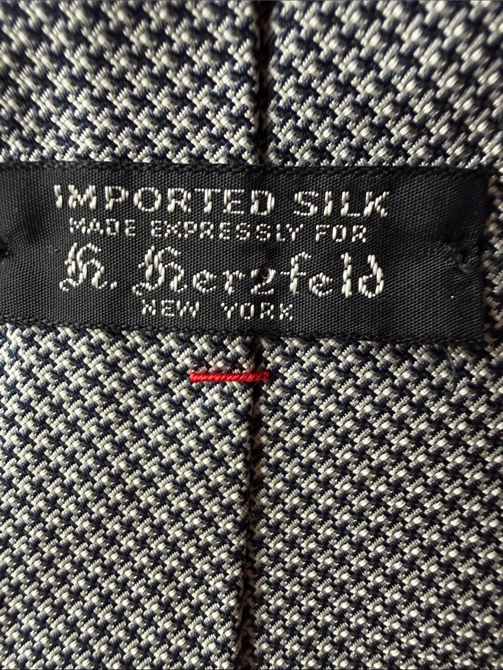 H. Herzfeld Classic Black and White Houndstooth Men’s Tie